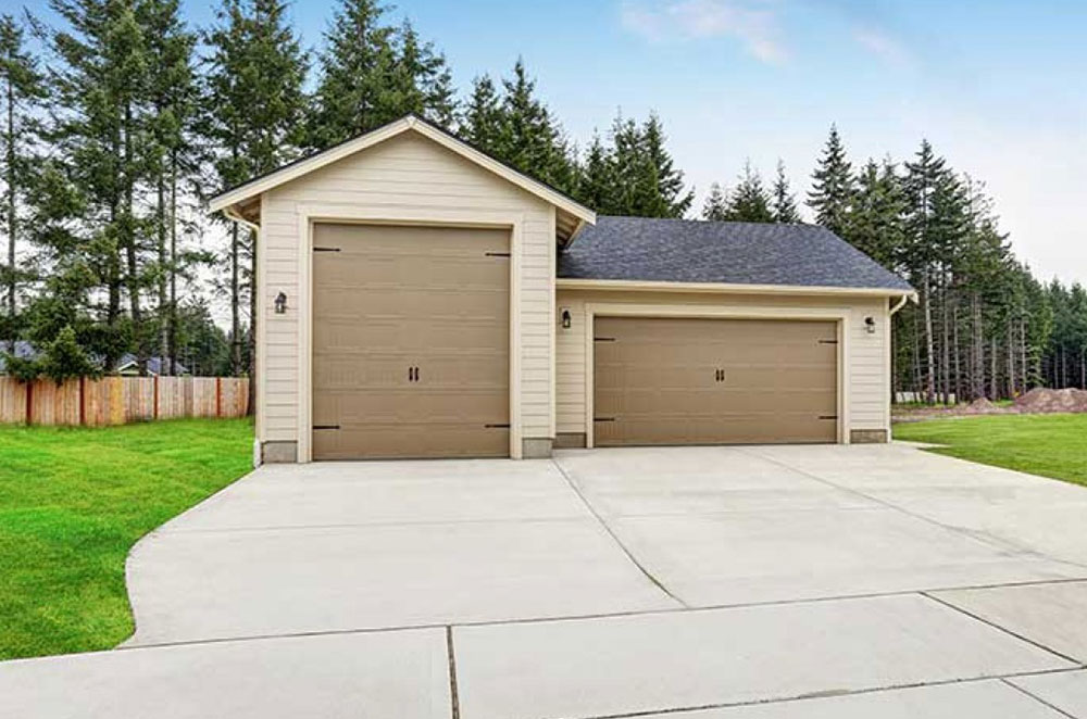 outdoor two car garage